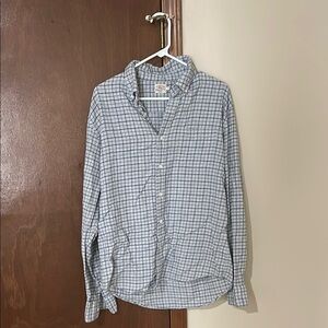 Faherty Light Blue Plaid Casual Shirt